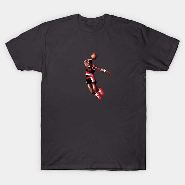 Clyde "The Glide" Pixel Dunk T-Shirt by qiangdade